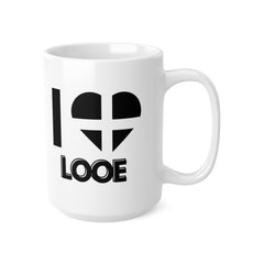 I Love Looe Mug – Cornwall Flag Heart Mug, Cornish Gift Souvenir