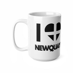 I Love Newquay Mug – Cornwall Flag Heart Mug, Cornish Gift Souvenir