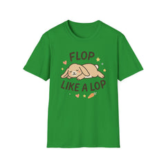 Funny Bunny Christmas T-Shirt - "Flop Like a Lop" Rabbit Tee | Cute Secret Santa Gift for Pet & Animal Lovers, Lop Bunny Rabbit Gift