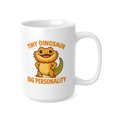 Funny Bearded Dragon Mug - "Tiny Dinosaur Big Personality" - Christmas Gift for Reptile Lovers, Secret Santa Lizard Coffee Cup For Him Her