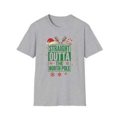 Straight Outta The North Pole Christmas T-Shirt - Funny Xmas Tee for Men Women - Secret Santa Gift, Holiday Party Shirt, Work Event Top NWA