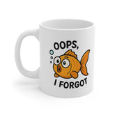 Funny Goldfish Mug - Oops I Forgot Cartoon Fish Coffee Cup | Cute Christmas Gift, Secret Santa Present, Stocking Filler for Pet Lovers