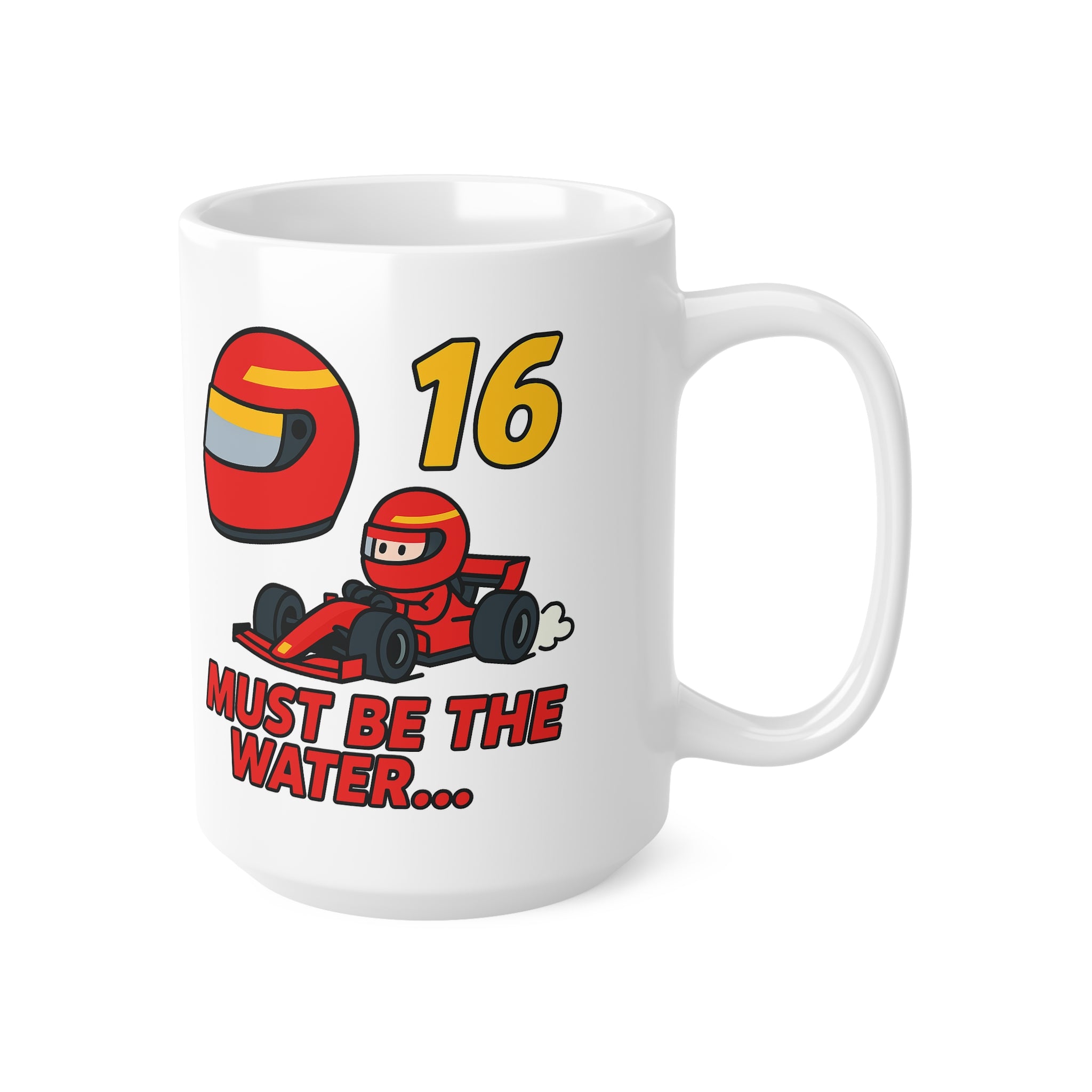 Charles Leclerc Mug – Funny Ferrari F1 Gift with “Must Be the Water”