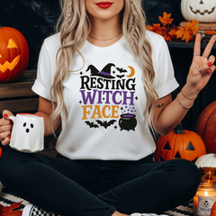 Funny Halloween T-Shirt - "Resting Witch Face" Tee - Spooky Witch Shirt for Women & Men, Halloween Party Gift, Cute Gothic Top, Meme Joke