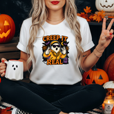 Funny Halloween Ghost T-Shirt - "Creep It Real" Gangsta Ghost Tee - Cute Spooky Season Shirt - Halloween Rap Shirt - Autumn Vibes Tee Ali G