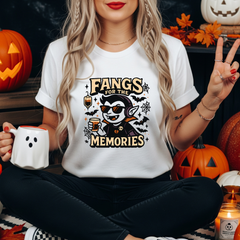 Fangs for the Memories T-Shirt - Funny Halloween Vampire Shirt - Emo Pop Punk Graphic Tee - Spooky Cute Halloween Shirt Fall Out Boy