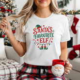 Santa's Favourite Elf Christmas T-Shirt - Funny Secret Santa Gift, Festive Xmas Tee Men and Women, Christmas Party Top Shirt Little Helper