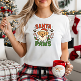 Santa Paws Christmas Dog Lover T-Shirt - Cute Funny Xmas Tee with Santa Dog Design, Perfect Secret Santa Gift for Pet Owners, Labrador Party