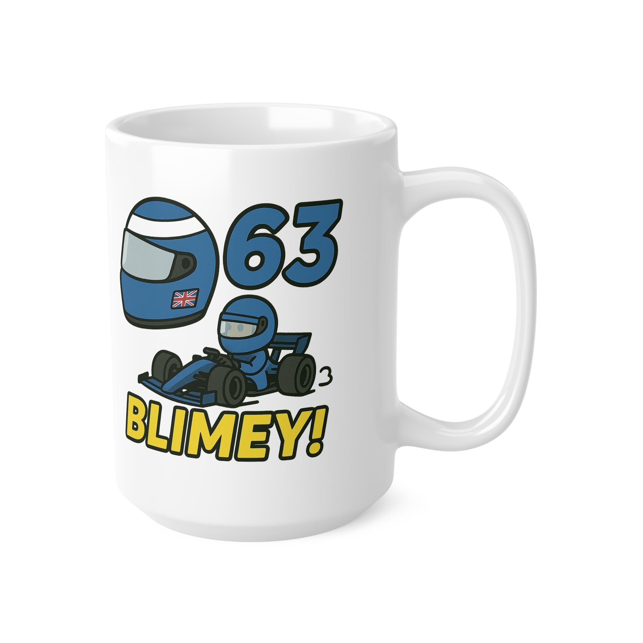 George Russell Blimey Mug – Funny F1 Mercedes Gift for Racing Fans