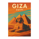 Giza Egypt Vintage Travel Poster | Retro Sphinx & Pyramids Desert Art Print | Ancient Wonders Wall Decor