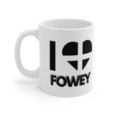 I Love Fowey Mug – Cornwall Flag Heart Mug, Cornish Gift Souvenir