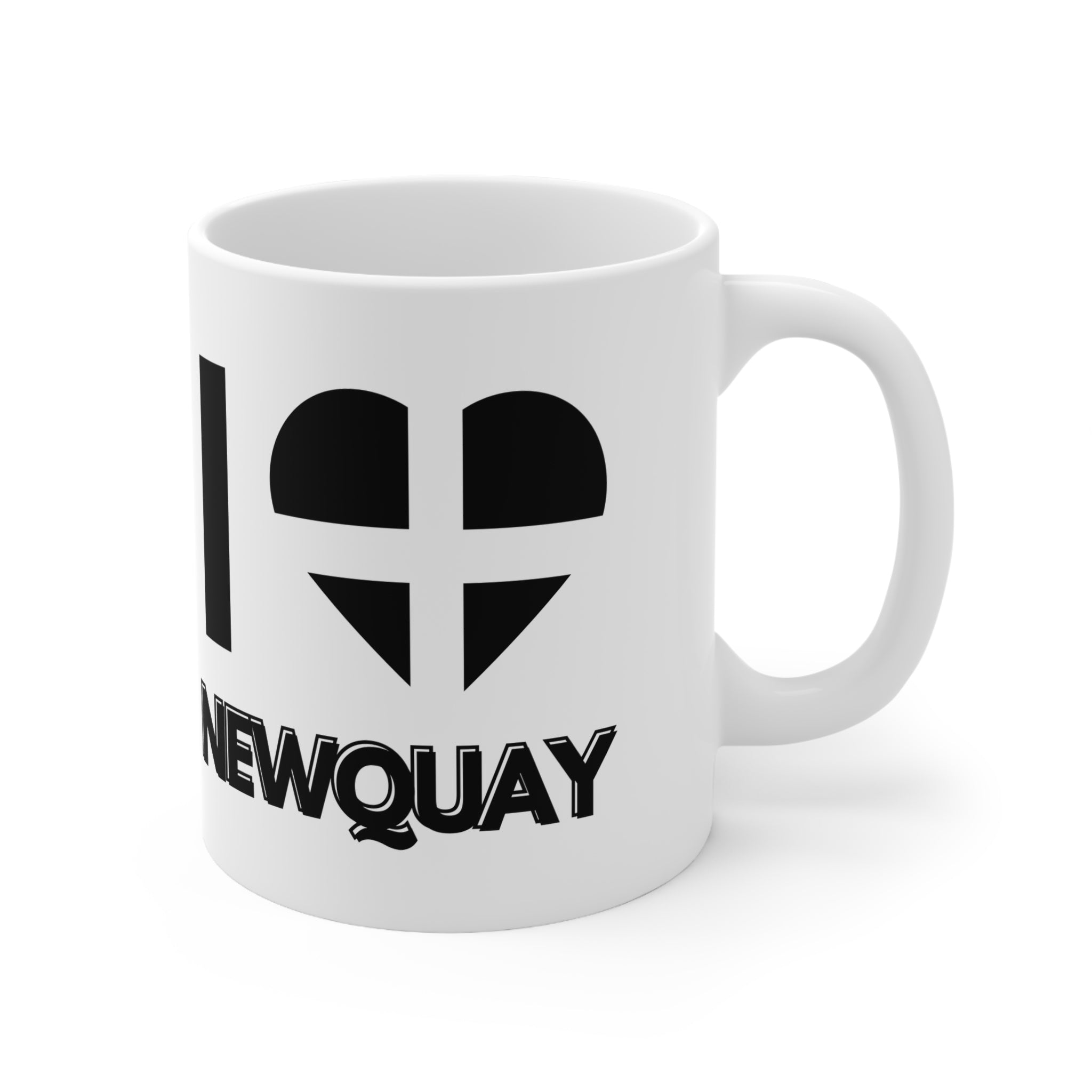 I Love Newquay Mug – Cornwall Flag Heart Mug, Cornish Gift Souvenir
