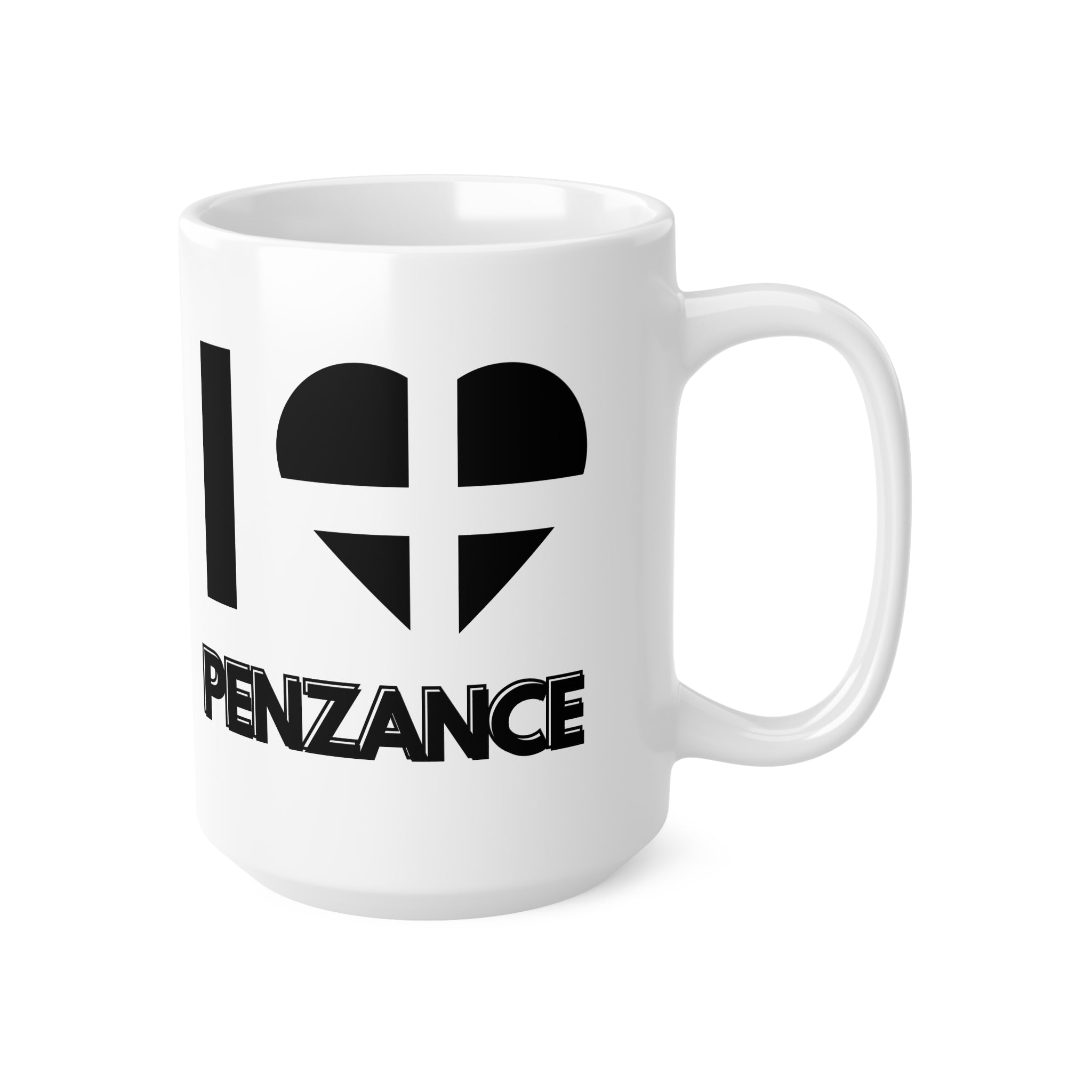 I Love Penzance Mug – Cornwall Flag Heart Mug, Cornish Gift Souvenir