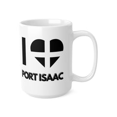 I Love Port Isaac Mug – Cornwall Flag Heart Mug, Cornish Gift Souvenir