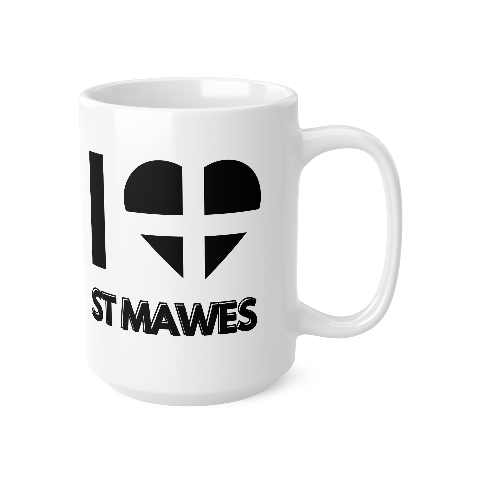 I Love St Mawes Mug – Cornwall Flag Heart Mug, Cornish Gift Souvenir