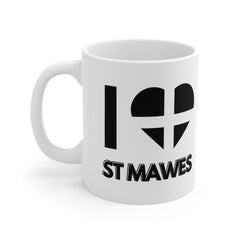 I Love St Mawes Mug – Cornwall Flag Heart Mug, Cornish Gift Souvenir