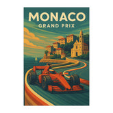 Monaco Grand Prix Art Print - Vintage Style Formula 1 Poster | Retro F1 Racing Wall Art for Motorsport Fans, Racing Decor Gift