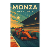 Monza Italian Grand Prix Art Print - Vintage Style Formula 1 Poster | Retro F1 Racing Wall Art for Motorsport Fans, Racing Decor Gift