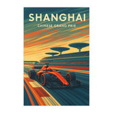 Shanghai Grand Prix Poster - Vintage Style Formula 1 Art Print | Retro F1 Racing Wall Art, Motorsport Gift, Chinese GP Track Decor