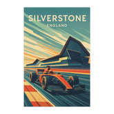Silverstone Grand Prix Poster - Vintage Style Formula 1 Art Print | Retro Racing Wall Art, F1 Car Motorsport Decor Gift for Fans