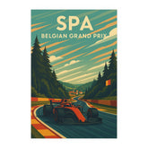 Spa Grand Prix Poster - Vintage Style Belgian Formula 1 Art Print | Retro F1 Racing Wall Decor, Motorsport Gift, Spa-Francorchamps Art