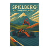 Spielberg Grand Prix Poster - Vintage Style Austrian Formula 1 Art Print | Retro F1 Racing Wall Decor, Red Bull Ring Motorsport Gift
