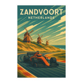 Zandvoort Grand Prix Poster - Vintage Style Dutch F1 Art Print | Retro Racing Wall Decor, Netherlands Formula 1 Motorsport Gift