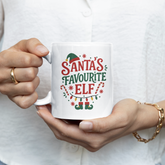 Santa's Favourite Elf Christmas Mug - Funny Secret Santa Gift, Holiday Coffee Cup for Christmas Lovers, Festive Gift Idea, Kid Son Him Her