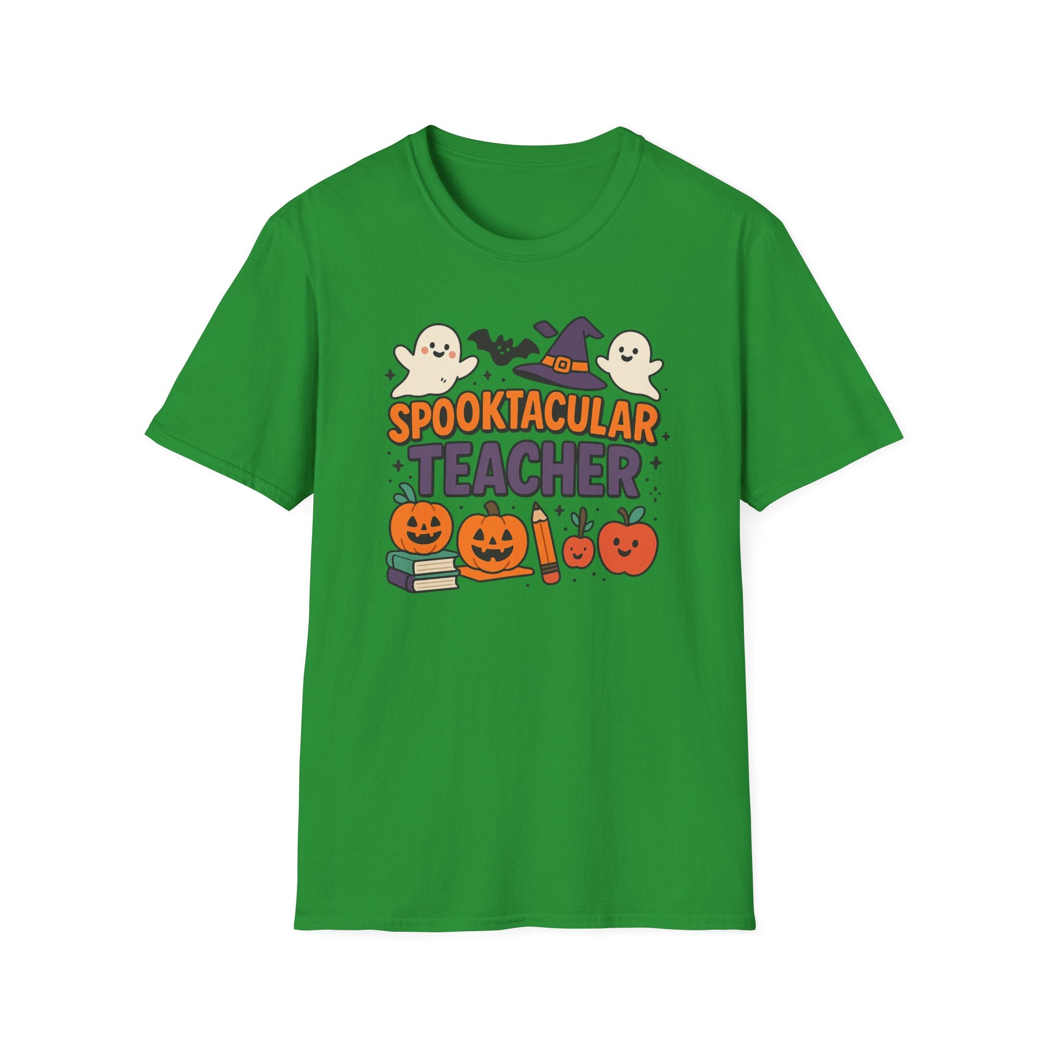 Spooktacular Teacher Halloween T-Shirt - Cute Ghost Pumpkin Witch Shirt - Funny Teacher Halloween Gift for Classroom or School, Staff Room