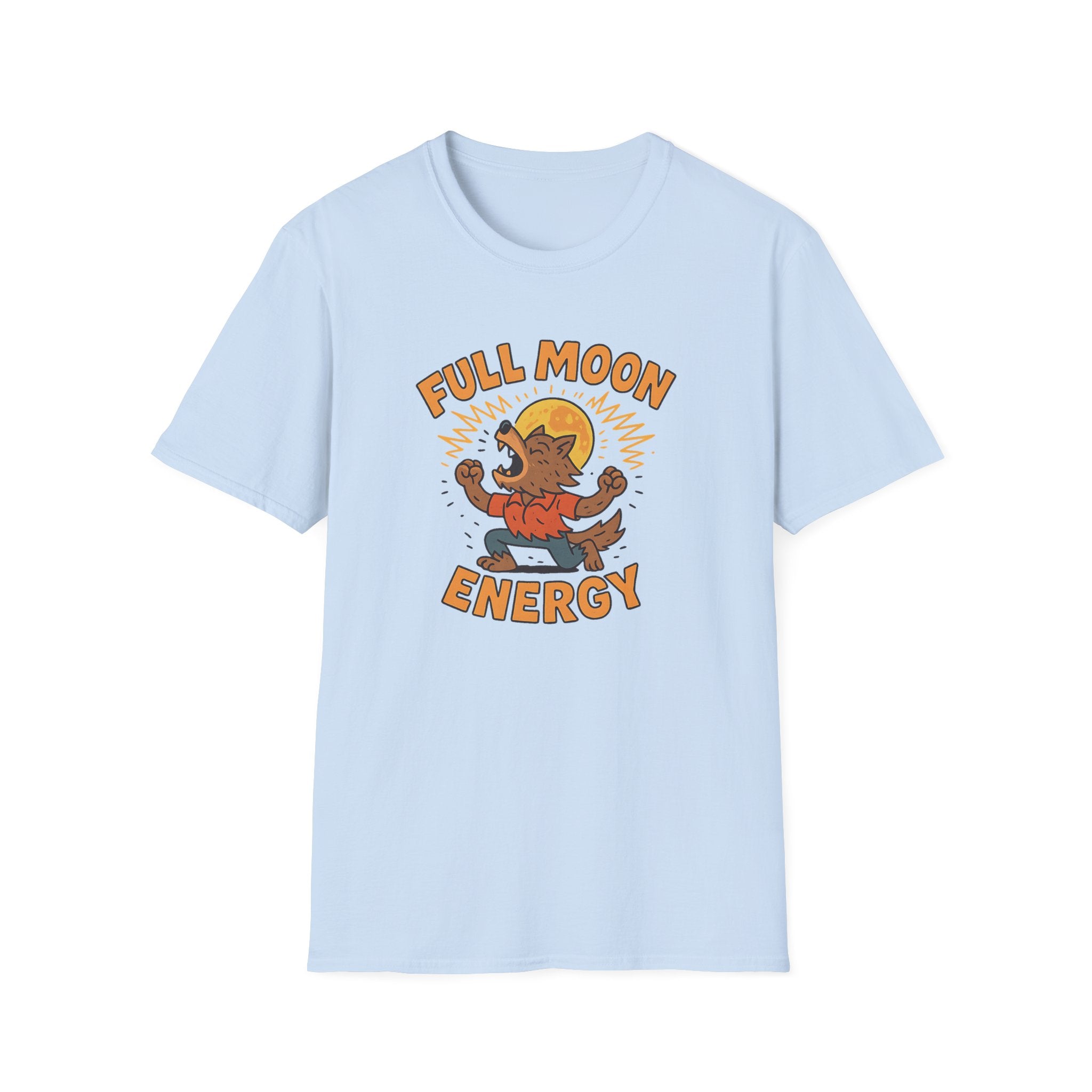 Funny Halloween T-Shirt - "Full Moon Energy" Werewolf Shirt - Spooky Halloween Graphic Tee, Quirky Gift for Him or Her, Autumn Holiday Shirt