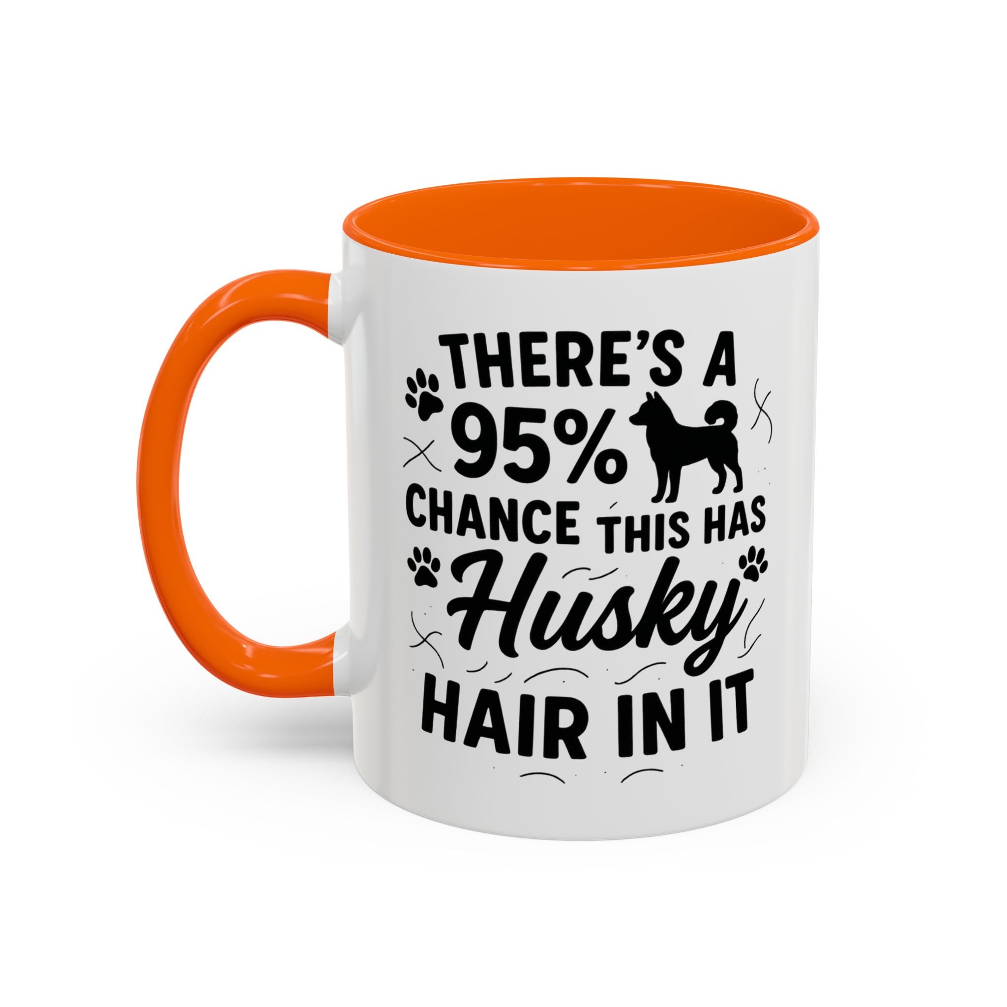 Funny Husky Mug - "There's a 95% Chance This Has Husky Hair In It" Coffee Cup | Christmas Gift for Dog Lovers, Husky Owner Secret Santa