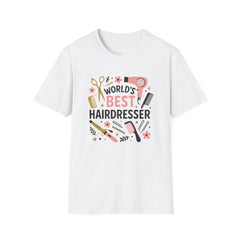 World's Best Hairdresser T-Shirt - Funny Christmas Gift for Hairstylist, Secret Santa Salon Shirt, Xmas Tee for Hairdresser, Work Party