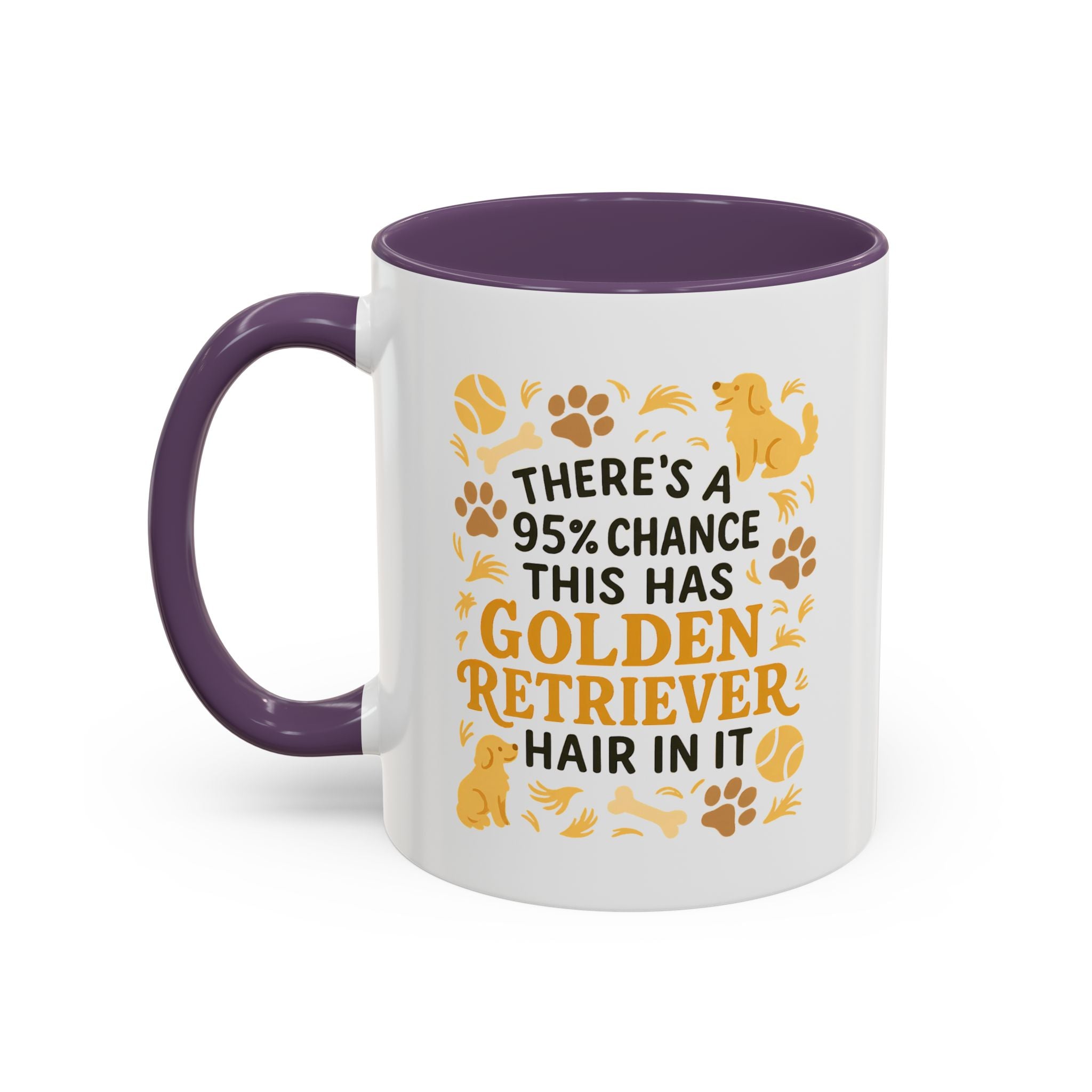 Funny Golden Retriever Mug - "95% Chance This Has Golden Retriever Hair" Coffee Cup | Dog Lover Christmas Gift, Secret Santa Present