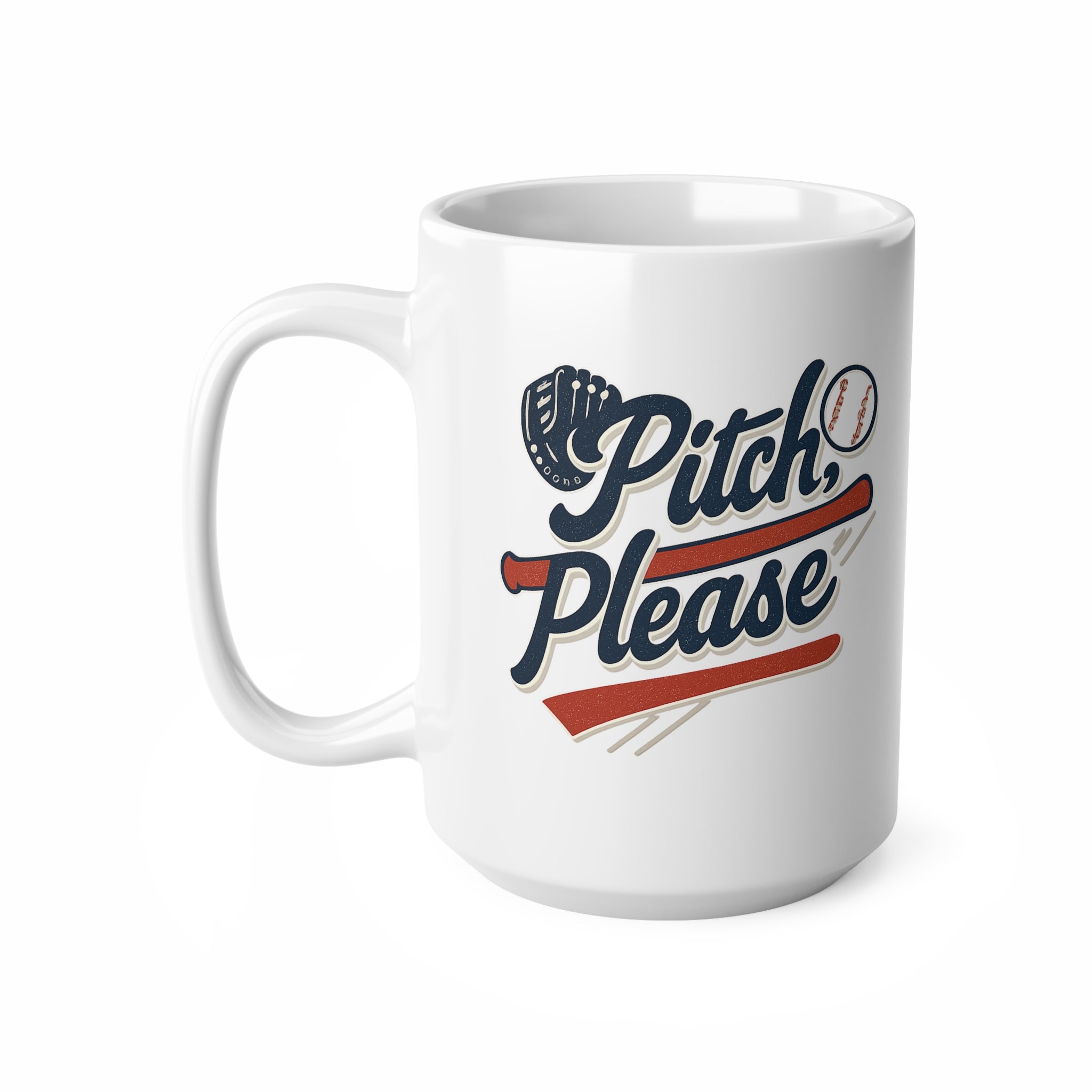 Funny Baseball Mug - "Pitch, Please" Coffee Mug for Baseball Lovers | Christmas Gift for Him or Her, Secret Santa Gift, Sports Fan Present