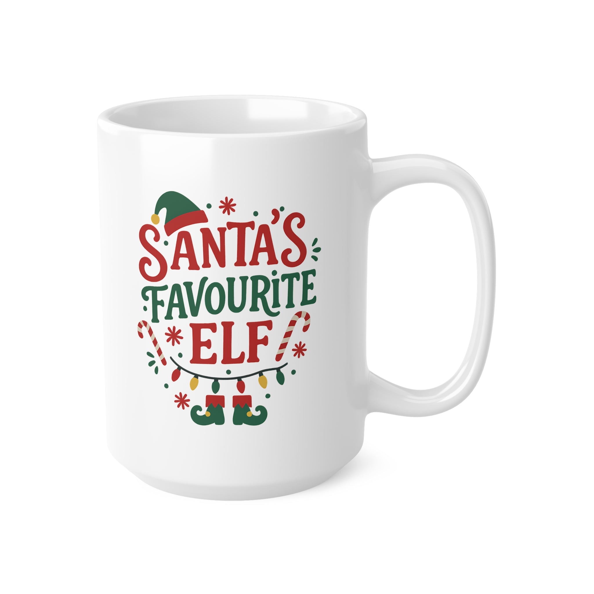 Santa's Favourite Elf Christmas Mug - Funny Secret Santa Gift, Holiday Coffee Cup for Christmas Lovers, Festive Gift Idea, Kid Son Him Her