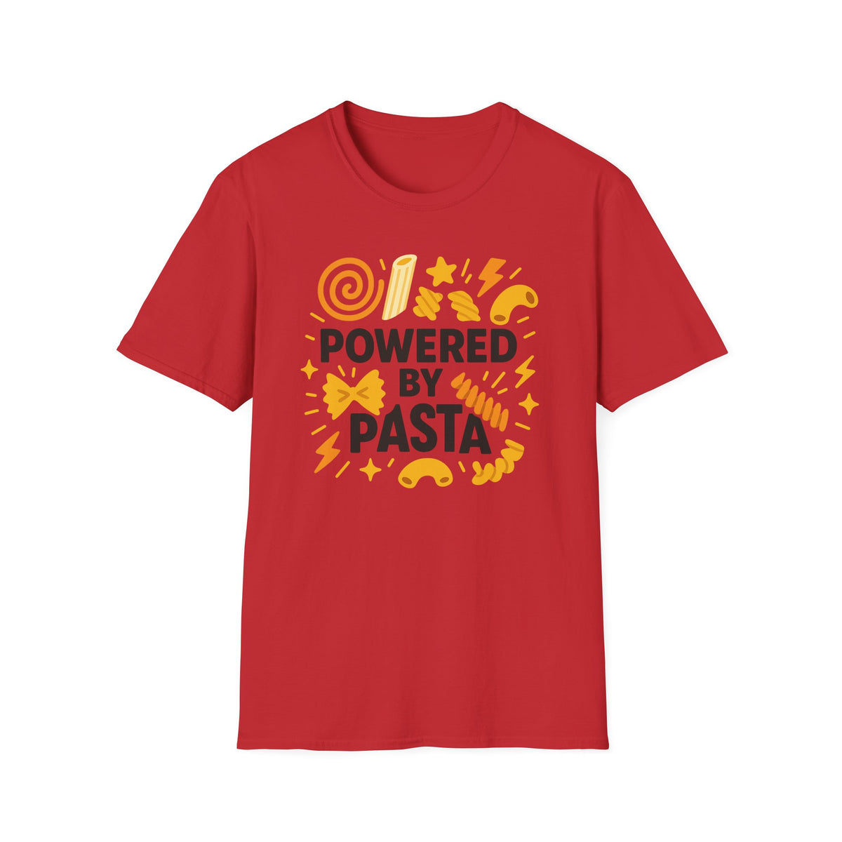 Powered by Pasta T-Shirt Funny Foodie Tee, Pasta Lover Gift, Italian Food Shirt, Secret Santa Idea, Quirky Christmas Gift for Him or Her