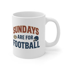 Funny Football Mug - Sundays Are For Football Retro Sports Coffee Cup | Christmas Gift for Him, Secret Santa Gift, Game Day Mug