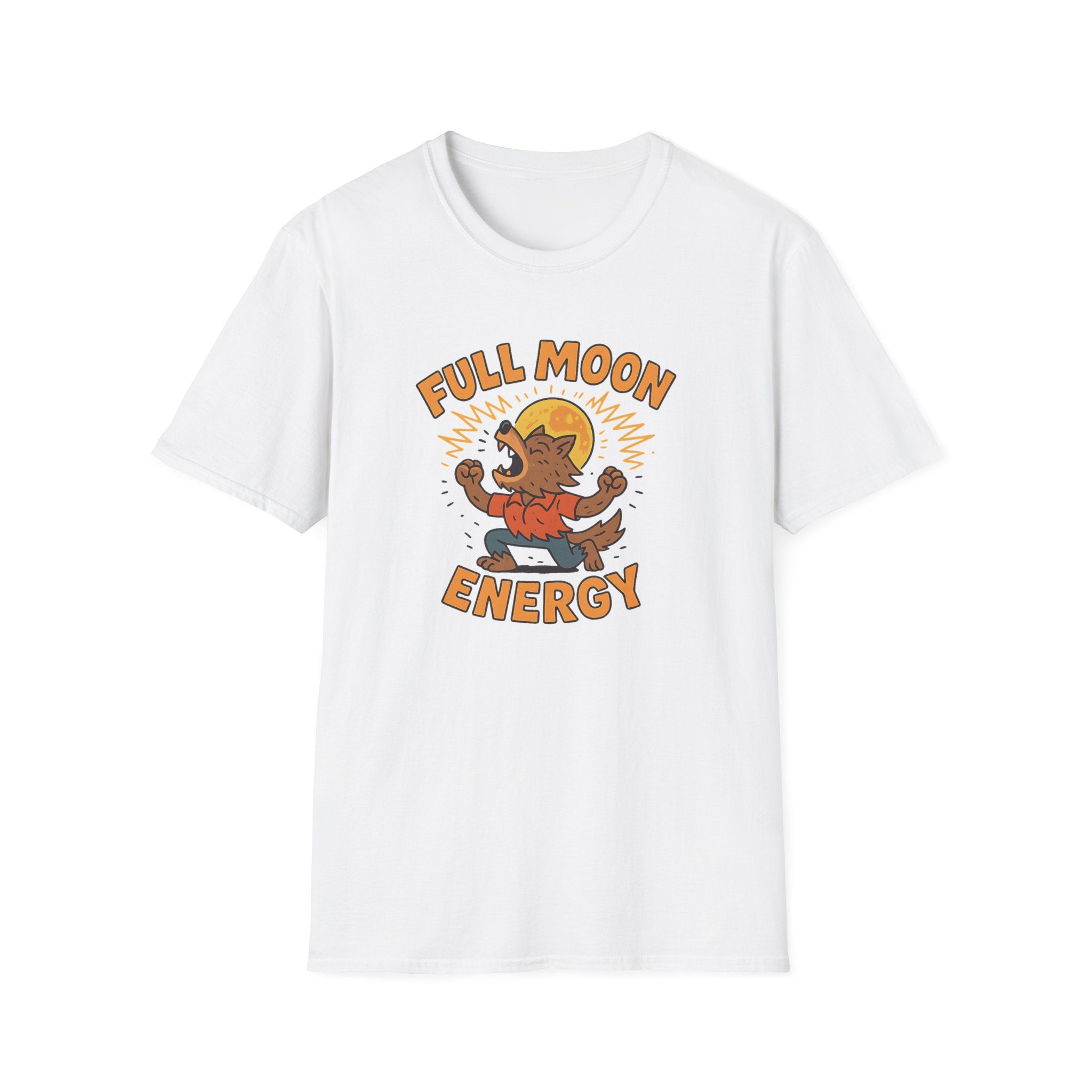 Funny Halloween T-Shirt - "Full Moon Energy" Werewolf Shirt - Spooky Halloween Graphic Tee, Quirky Gift for Him or Her, Autumn Holiday Shirt