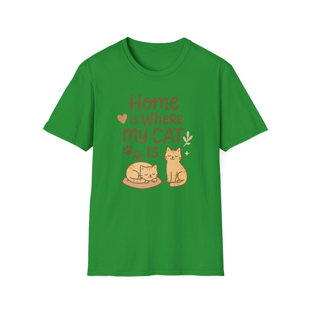Funny Cat Christmas T-Shirt - "Home is Where My Cat Is" Shirt for Cat Lovers | Cute Secret Santa Gift | Cozy Xmas Cat Tee