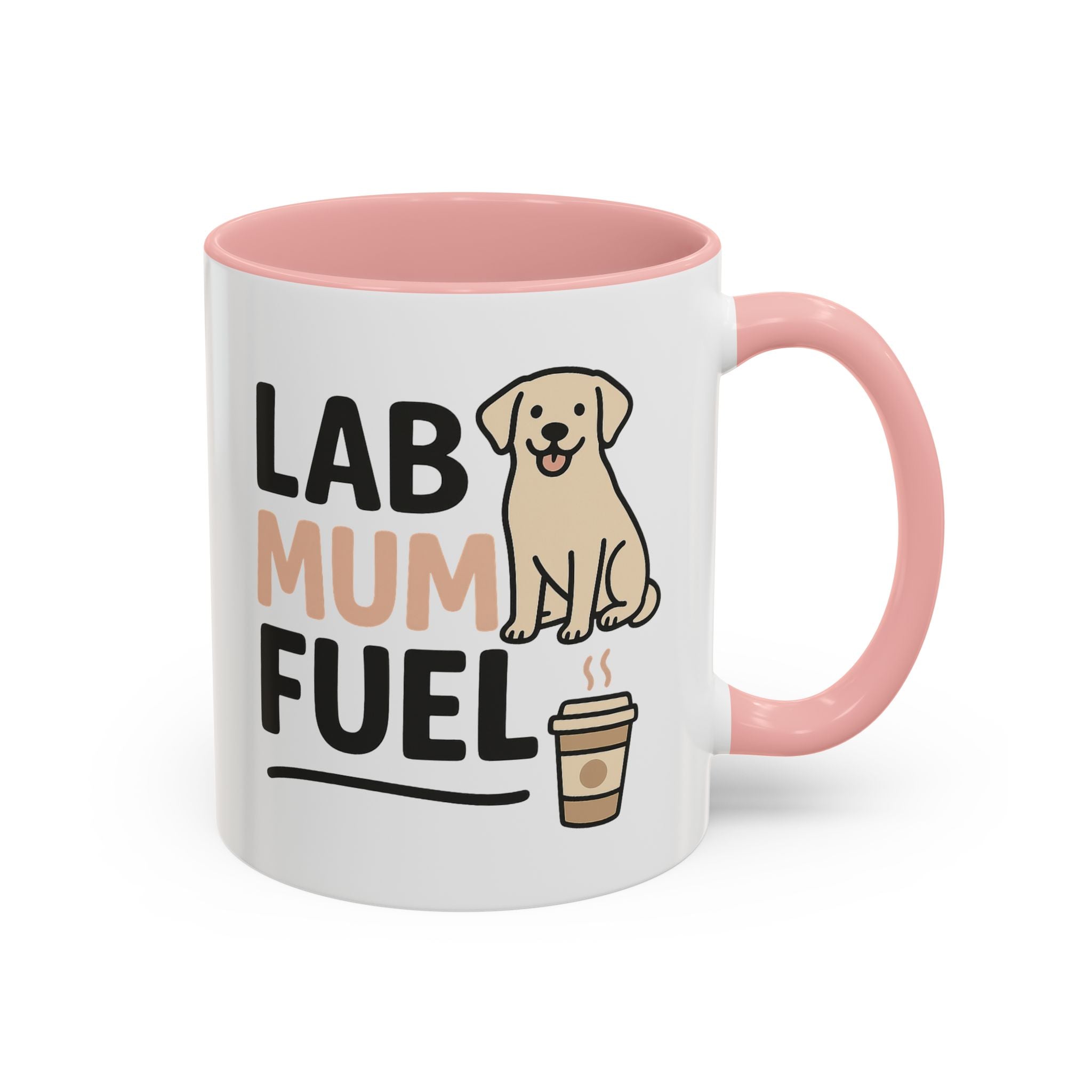 Funny Labrador Mum Mug - "Lab Mum Fuel" Coffee Cup - Christmas Gift for Dog Lovers, Secret Santa Present for Labrador Owner, Black Lab