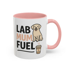 Funny Labrador Mum Mug - "Lab Mum Fuel" Coffee Cup - Christmas Gift for Dog Lovers, Secret Santa Present for Labrador Owner, Black Lab