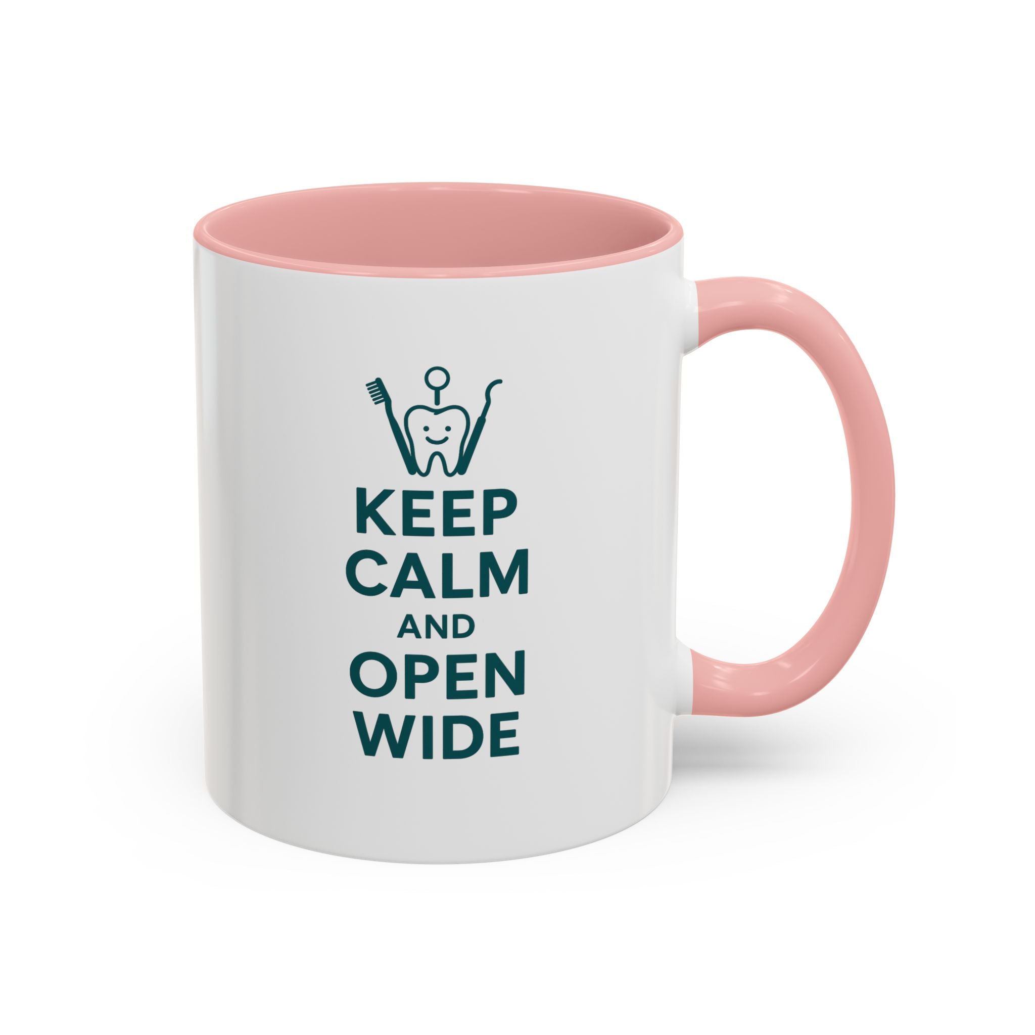 Funny Dentist Christmas Mug - "Keep Calm and Open Wide" Coffee Cup - Secret Santa Gift for Hygienist, Dental Student or Dentist Nurse Gift