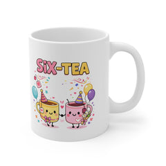 Six-Tea Birthday Mug – Cute 60th Birthday Tea Mug – Funny 60th Birthday Gift for Tea Lovers