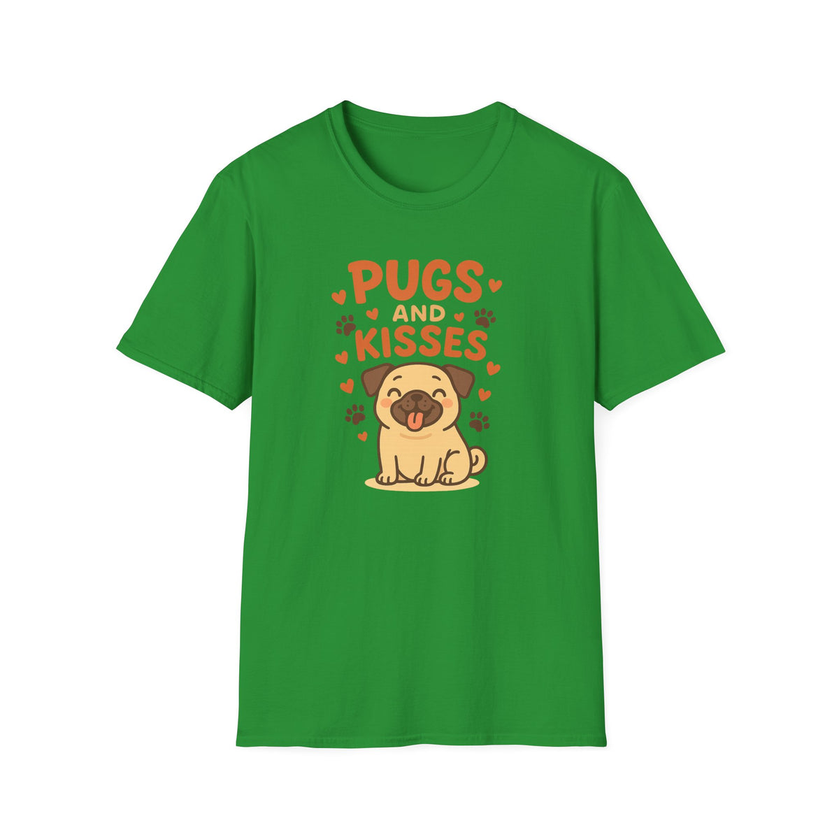Pugs and Kisses T-Shirt - Cute Funny Pug Dog Shirt Gift for Dog Lovers | Christmas, Secret Santa & Valentine's Day Tee