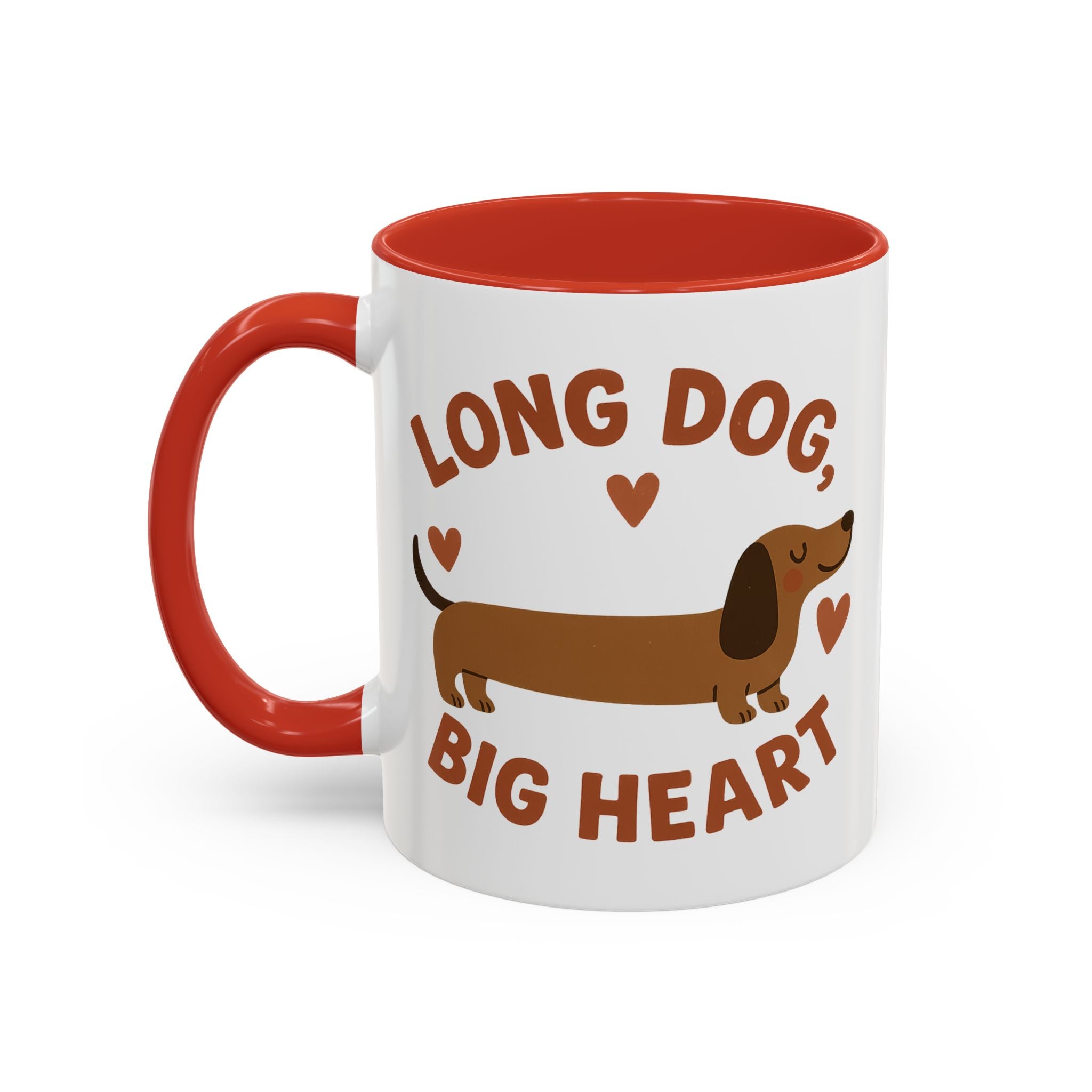 Funny Dachshund Christmas Mug - "Long Dog Big Heart" Sausage Dog Coffee Cup - Cute Dog Lover Gift, Secret Santa Present, Xmas Gift Idea
