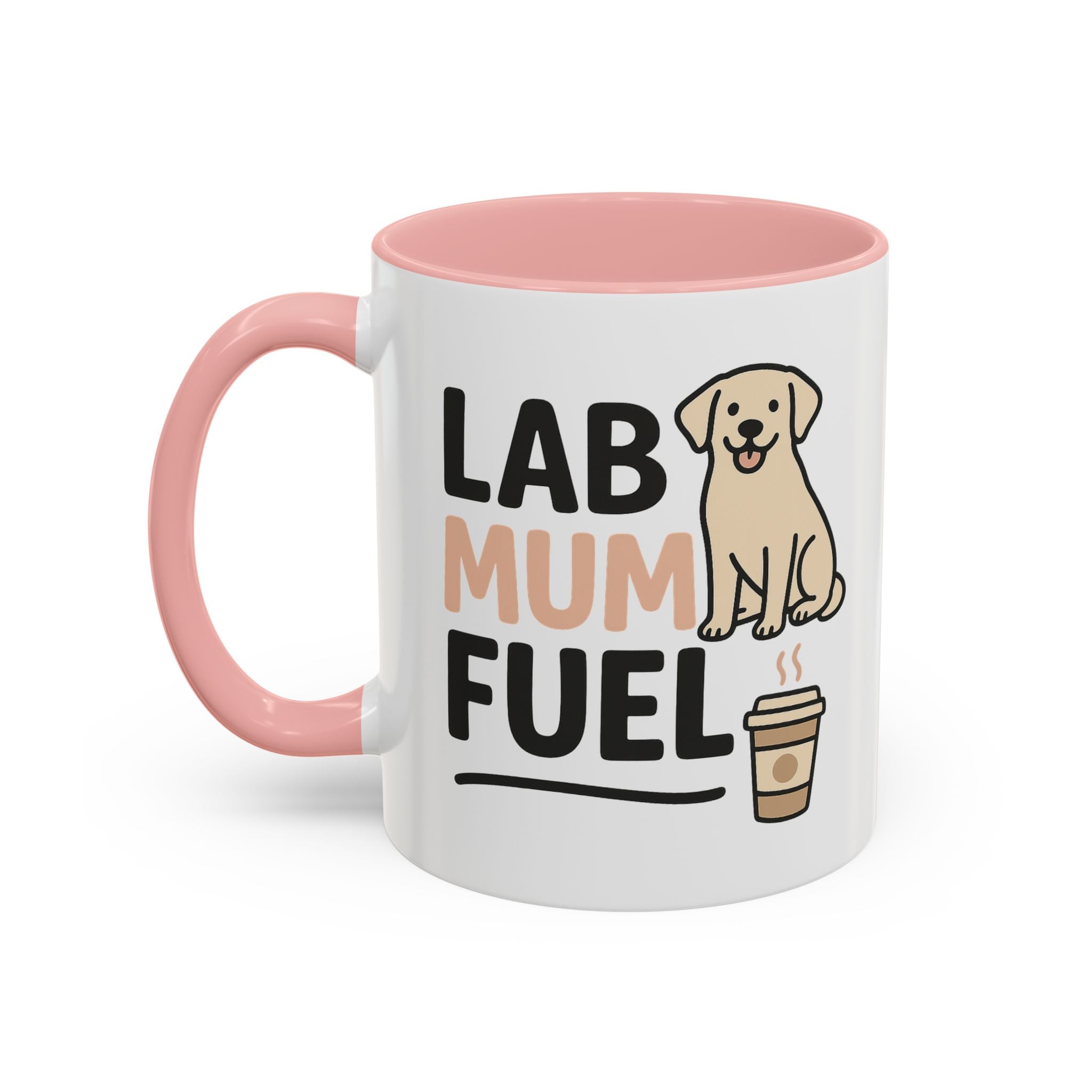 Funny Labrador Mum Mug - "Lab Mum Fuel" Coffee Cup - Christmas Gift for Dog Lovers, Secret Santa Present for Labrador Owner, Black Lab