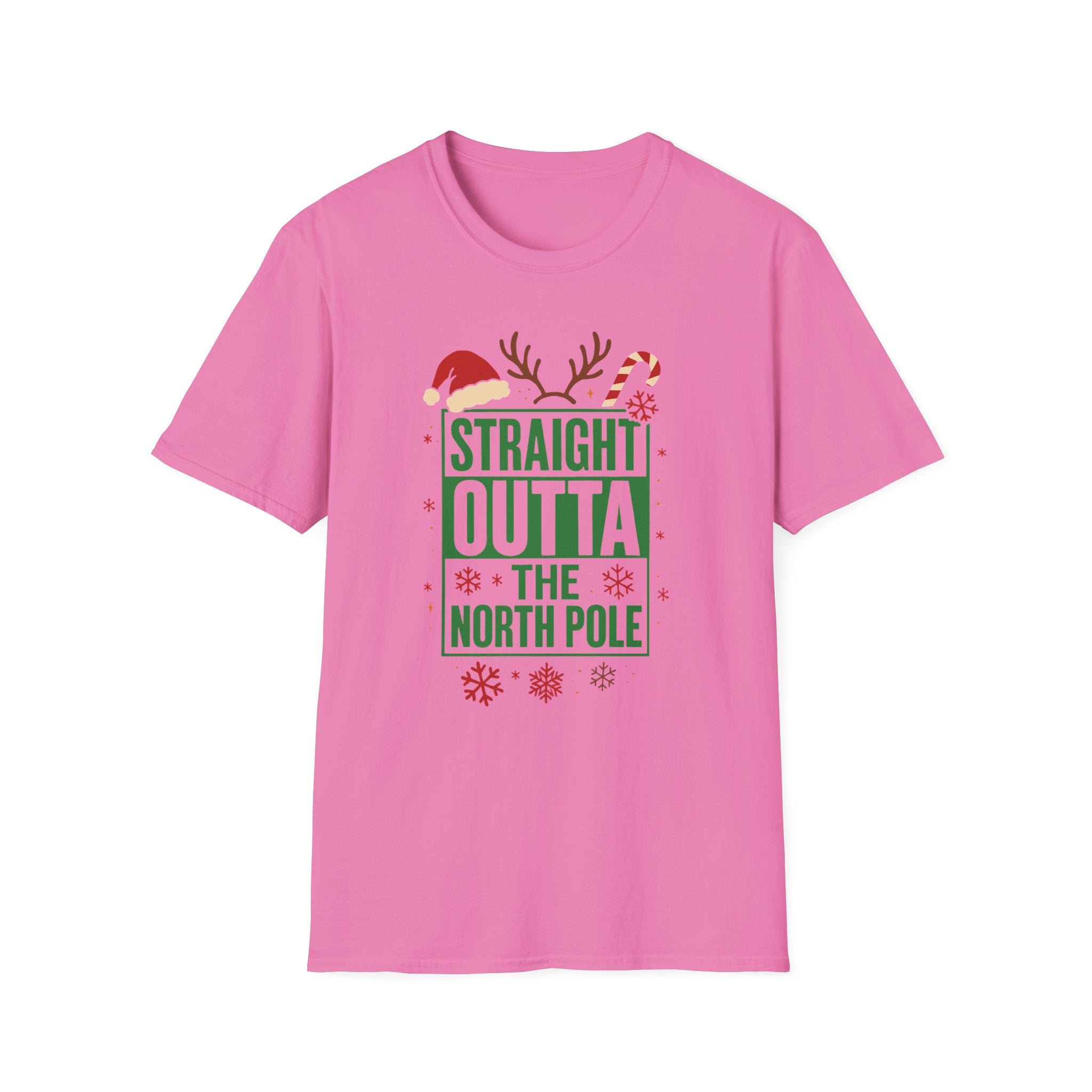 Straight Outta The North Pole Christmas T-Shirt - Funny Xmas Tee for Men Women - Secret Santa Gift, Holiday Party Shirt, Work Event Top NWA