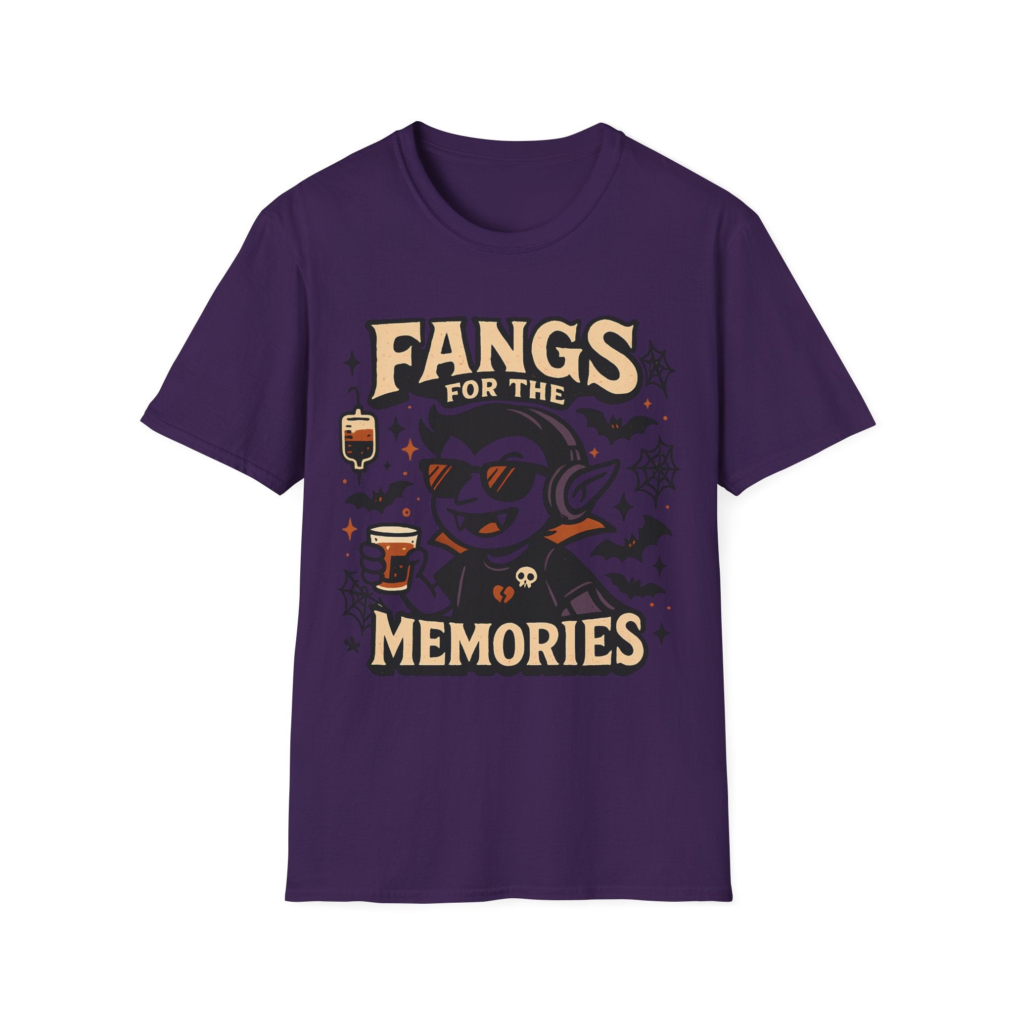 Fangs for the Memories T-Shirt - Funny Halloween Vampire Shirt - Emo Pop Punk Graphic Tee - Spooky Cute Halloween Shirt Fall Out Boy