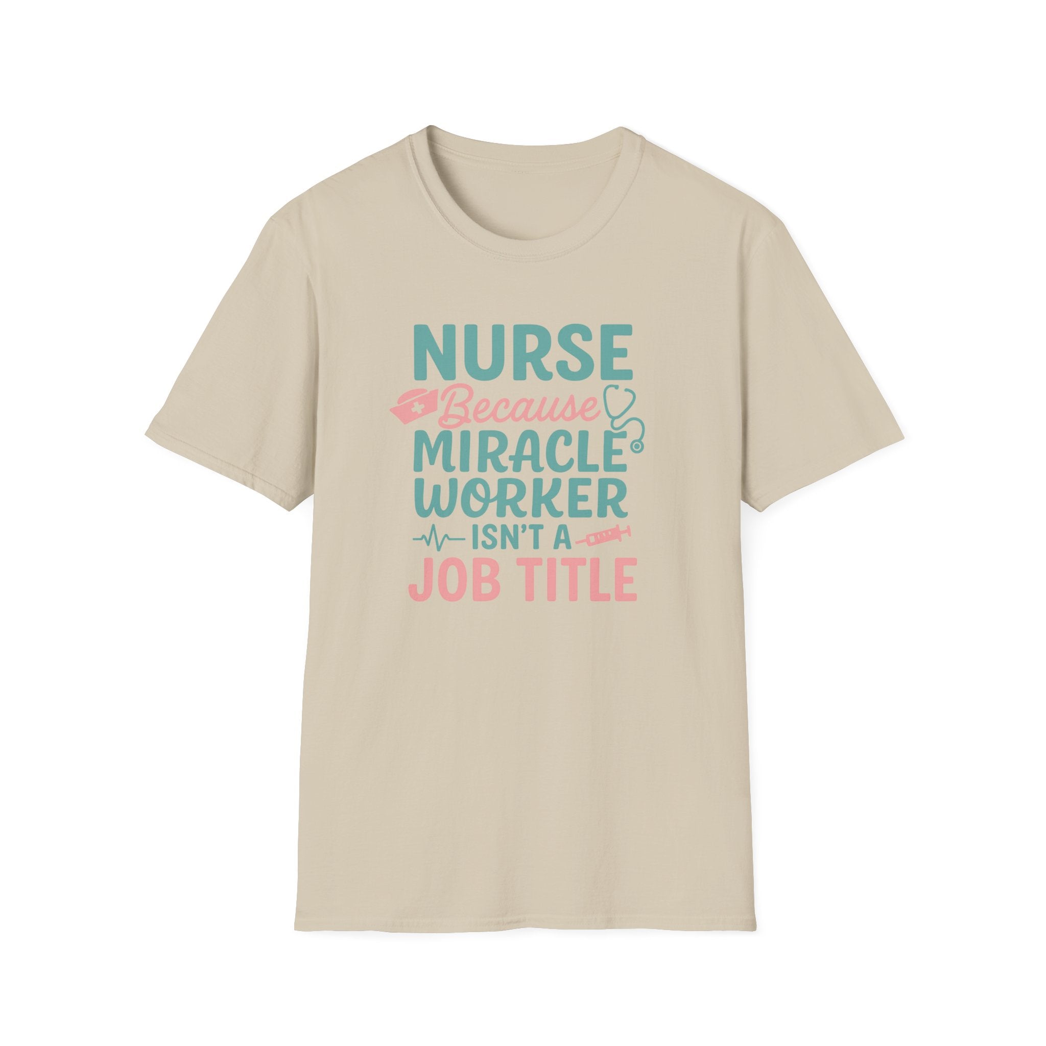 Funny Nurse Christmas T-Shirt - "Nurse Because Miracle Worker Isn't a Job Title" Tee - Secret Santa Gift for Nurse, Medical Xmas Shirt NHS
