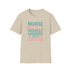 Funny Nurse Christmas T-Shirt - "Nurse Because Miracle Worker Isn't a Job Title" Tee - Secret Santa Gift for Nurse, Medical Xmas Shirt NHS